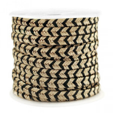 Macramé bead cord braided 4mm Gold-Black